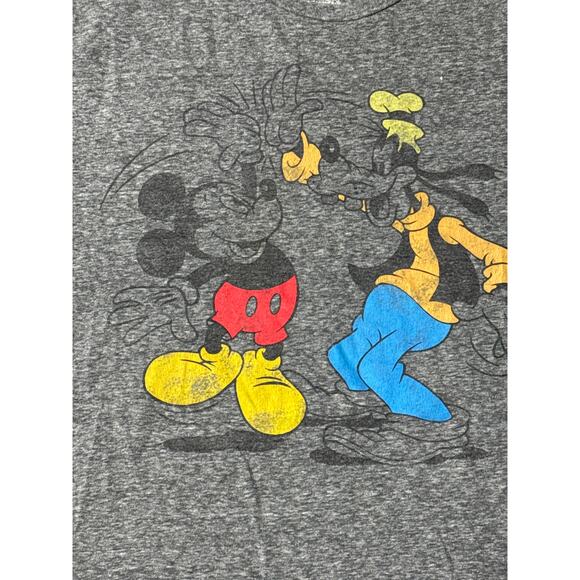 Disney Women’s Mickey & Goofy Graphic Tee Small Gray Short Sleeve - Picture 2 of 5